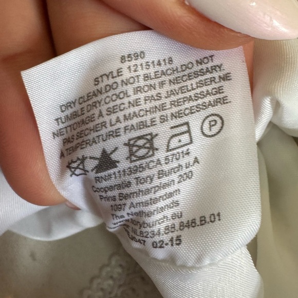 Tory Burch Cotton Pique Square Neck White Mini Dress Sz 6 Minimalist Casual - Picture 9 of 16